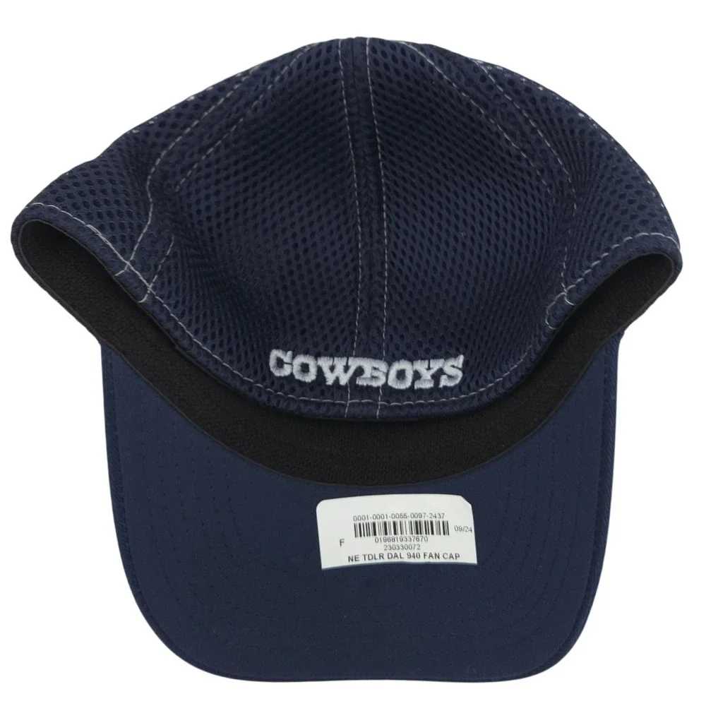 New Era Dallas Cowboys Hat YOUTH Navy Blue Fitted Cap 39THIRTY Mesh NEW